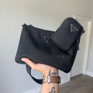 Prada Re-Nylon and Saffiano leather shoulder bag